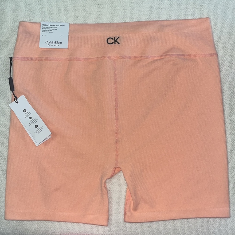 CALVIN KLEIN Performance ribbed high waist 5’’ stretch short nwt